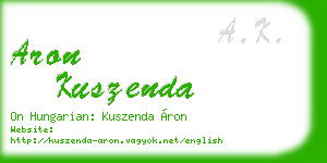 aron kuszenda business card